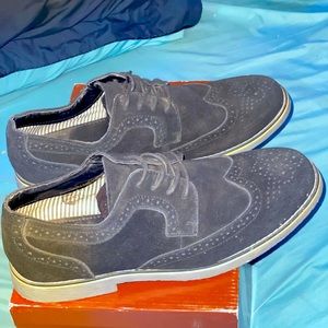 Swiss Black suede “wingtip” style casual men’s shoes